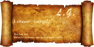 Lohner Gergő névjegykártya