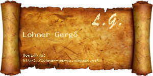 Lohner Gergő névjegykártya